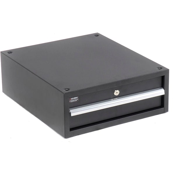 Global Industrial Steel Drawer W/ Cylinder Lock, 17-1/4inW x 20inD, Black 606957BK - main
